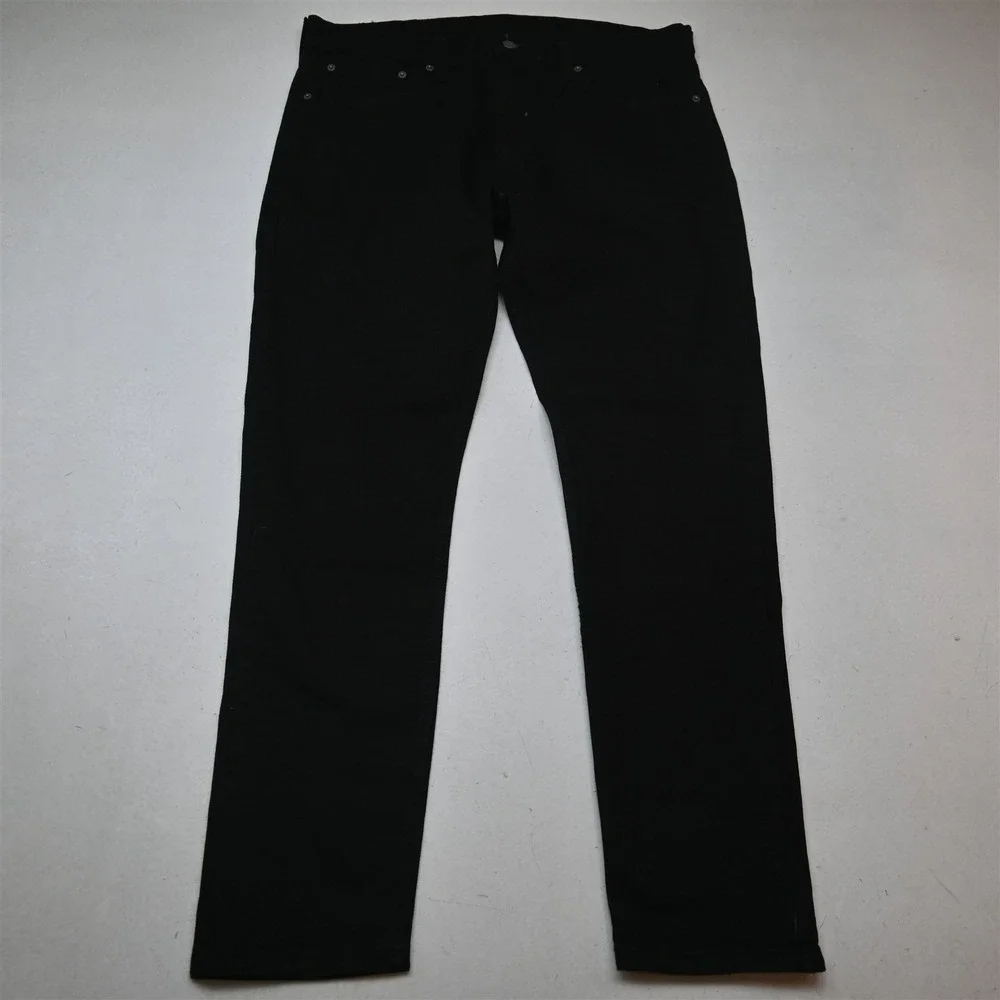 Levis 36x32 Black Stretch Denim 512 Slim Taper Mens Jeans